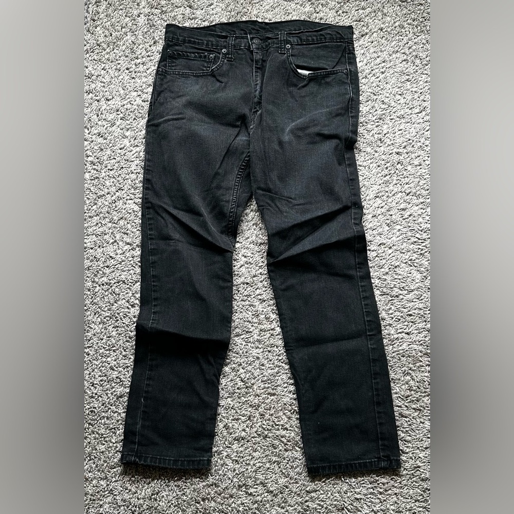 Levi’s 512 Slim Fit Jeans Men's Size 34X30 Denim 98% Cotton ASHY BLACK